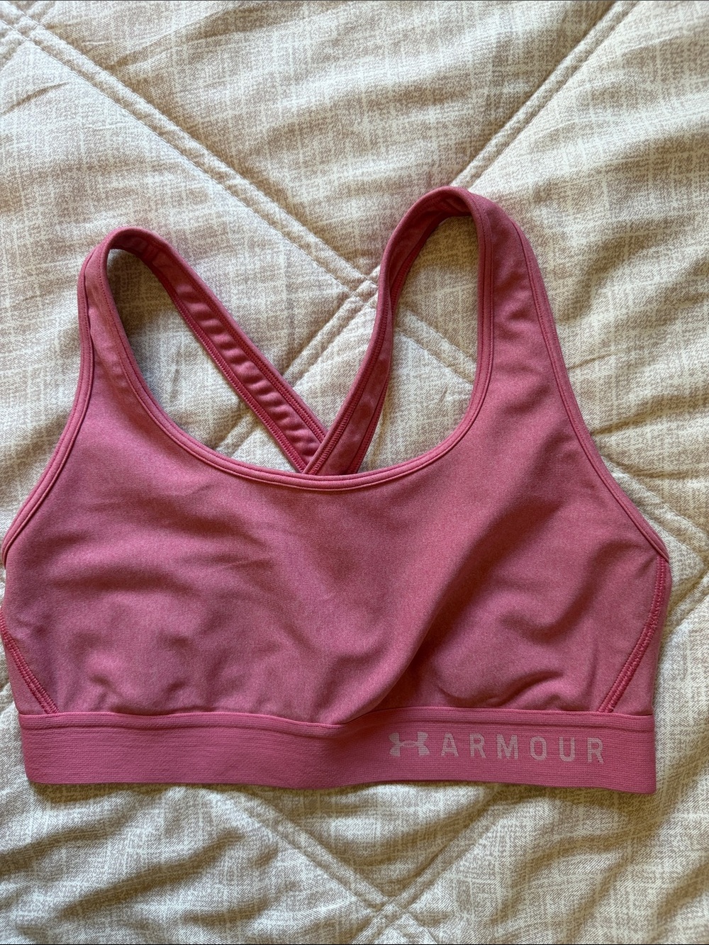 Under Armour Rose Pink Crossback Sports Bra